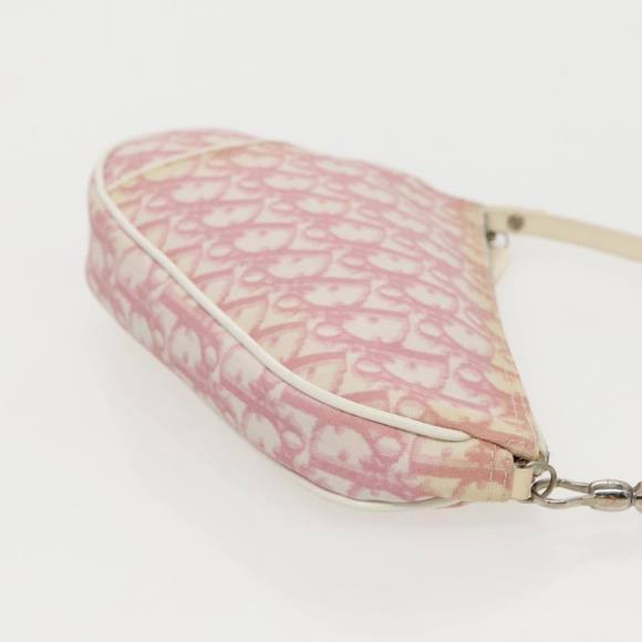 Christian Dior Saddle Pouch Trotter Canvas Pouch Pink Auth 95391 - Picture 3 of 16